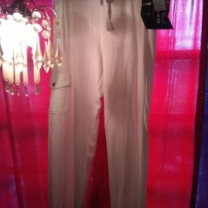 White Onque stretch casual pants